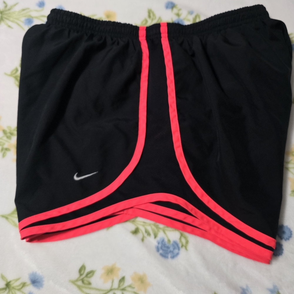 NIKE TEMPO DRI-FIT ATHLETIC RUNNING SHORTS L LARGE Neon Black Coral Pink